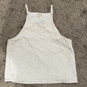 Monteau White Lace Crop Top